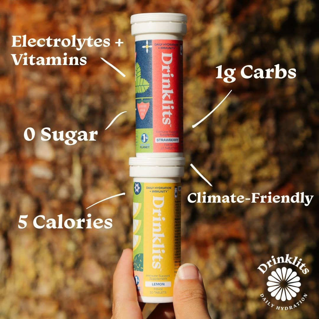 STRAWBERRY & LEMON Immune Support Tablets + Display