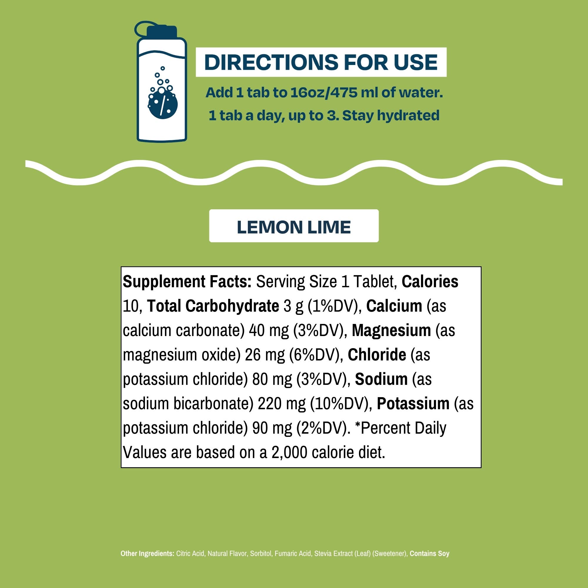 Hydration Tablets: Natural LEMON-LIME Electrolyte Tablets